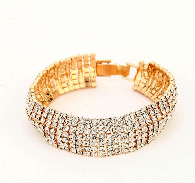 Damen Elegantes Breites Mehrreihiges Hochzeitsgast Armband | Formelle