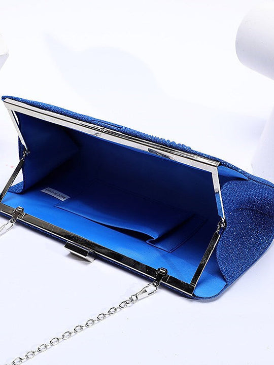 Damen Clutch mit Kettenriemen | Glitzer