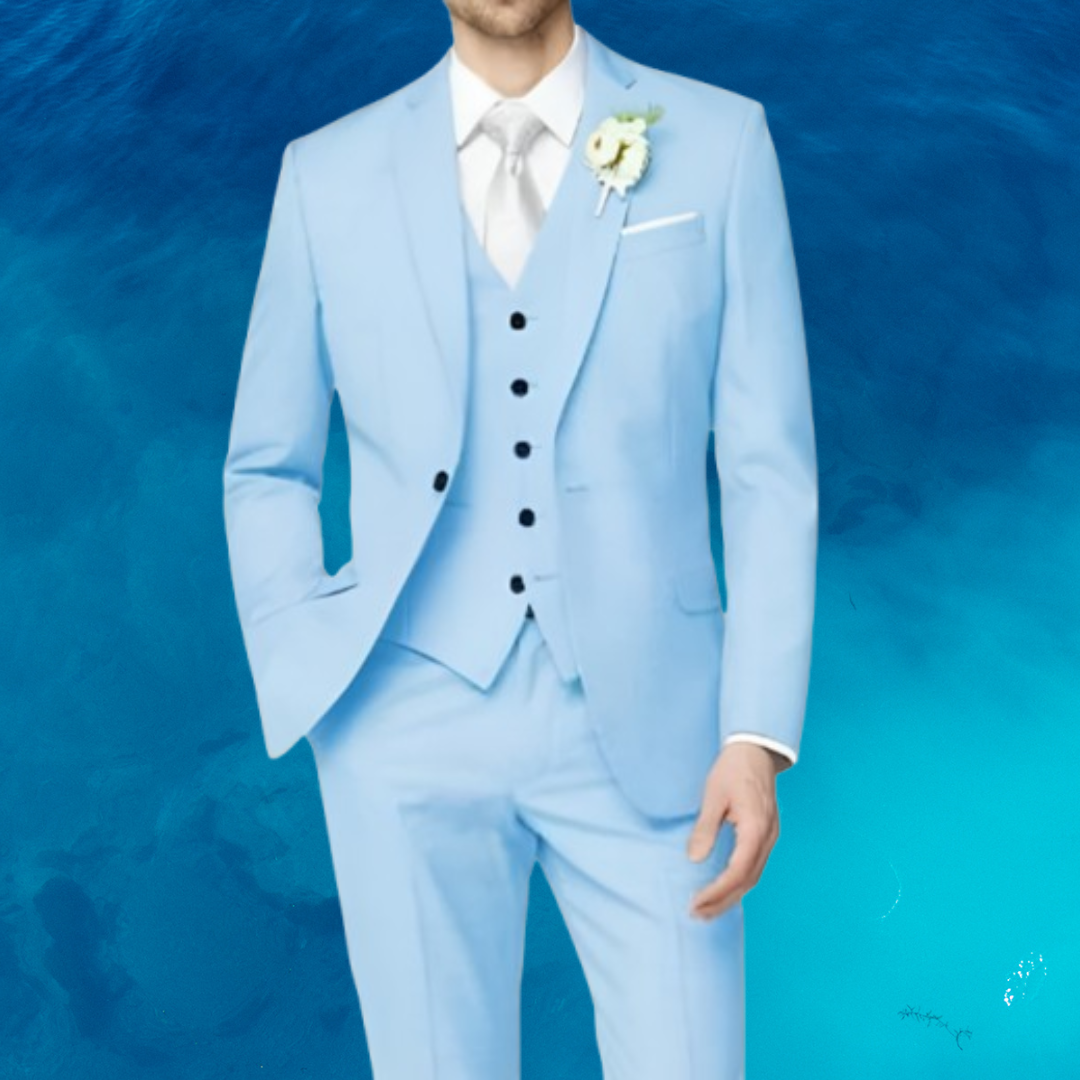 Herren Elegantes Modernes 3-Stück Hochzeitsgast-Anzug-Set | Formelle