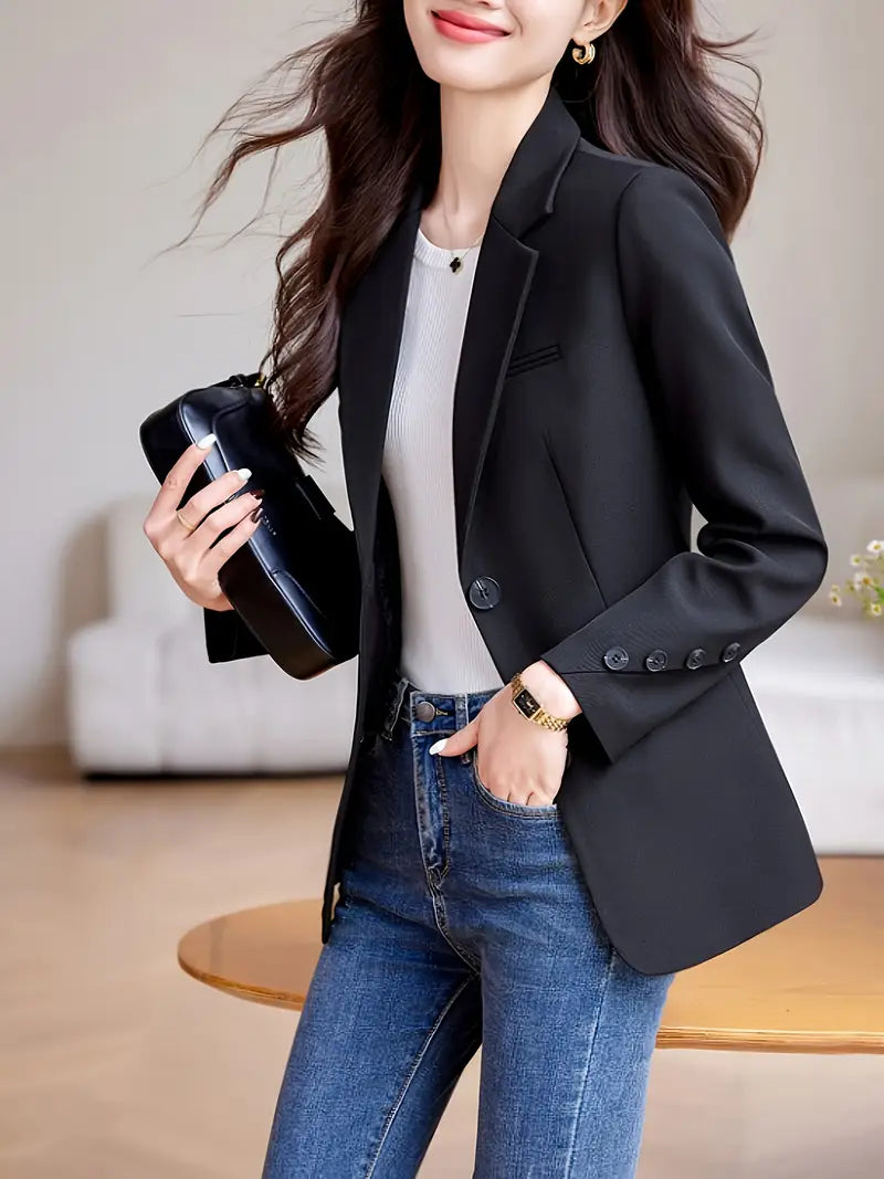 Langärmeliger Blazer in schmaler Passform Elegant, Vielseitig, Maschinenwaschbar