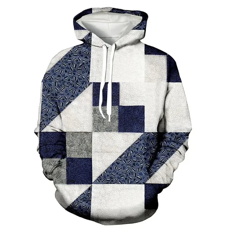 Herren Polyester Fleece Kapuzenpulli mit 3D-Druck Stammes-Muster