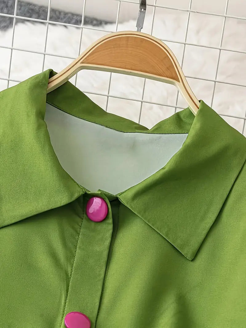 Langarm Kragen Elegantes Midi-Kleid mit Blumenmuster