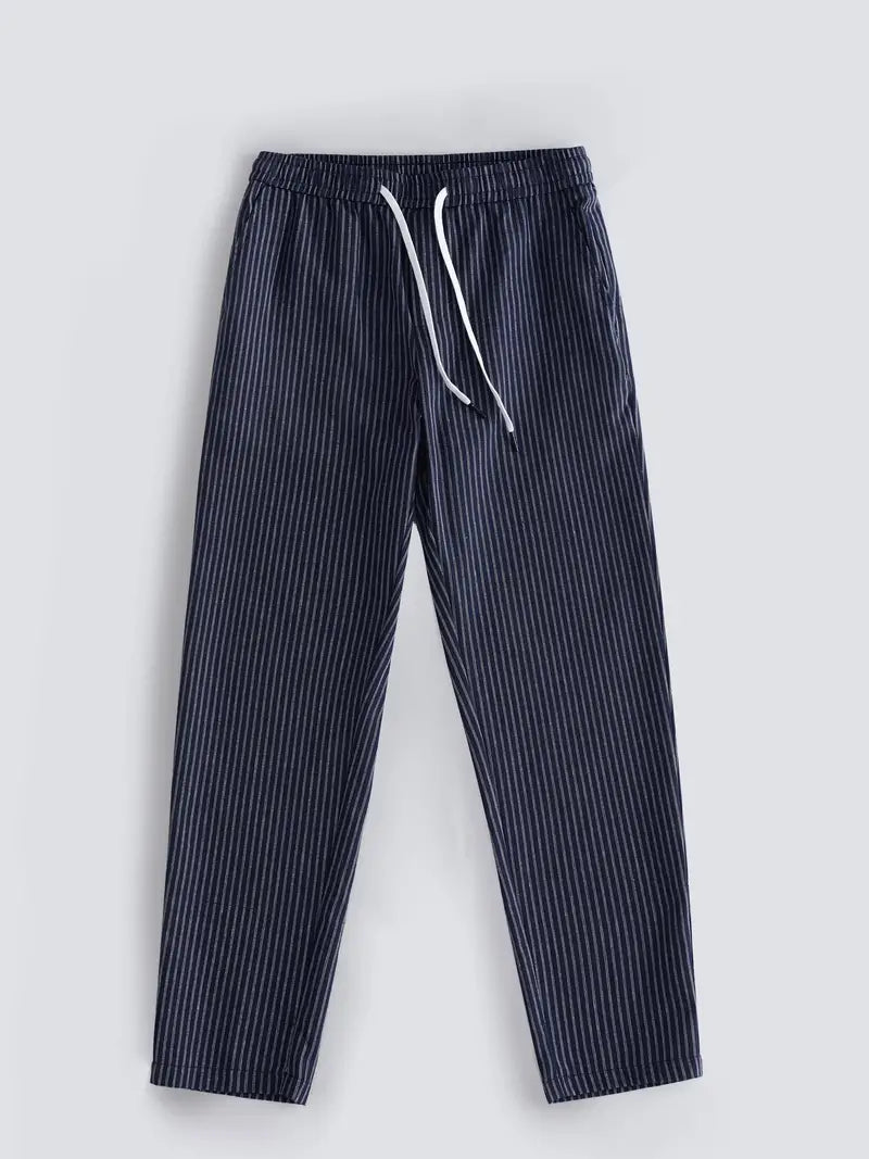 Herren Baumwollmix Hosen – Regular Fit mit Streifenmuster