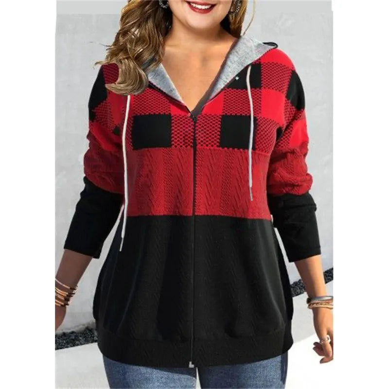 Abigail - Karierte Jacke Mit Kapuze Und Reissverschluss