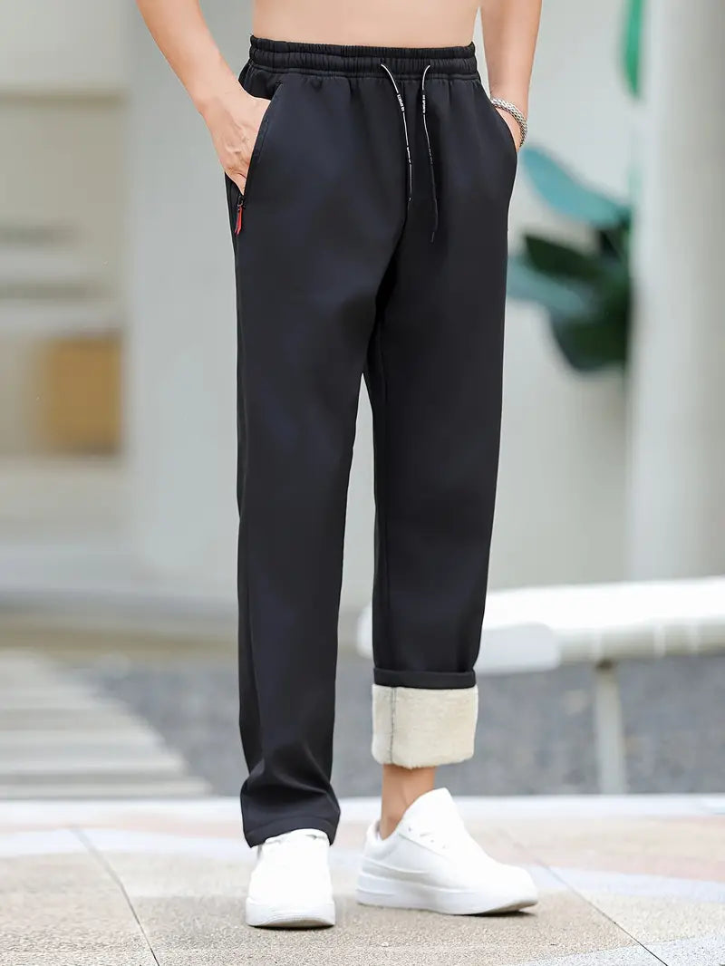 Herren Winter Fleece-gefütterte Thermo-Reißverschlusstaschen-Hose
