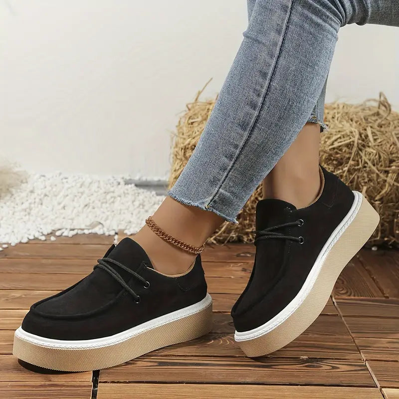 Plateau-Loafer – Bequeme Schnürschuhe mit Weicher Sohle