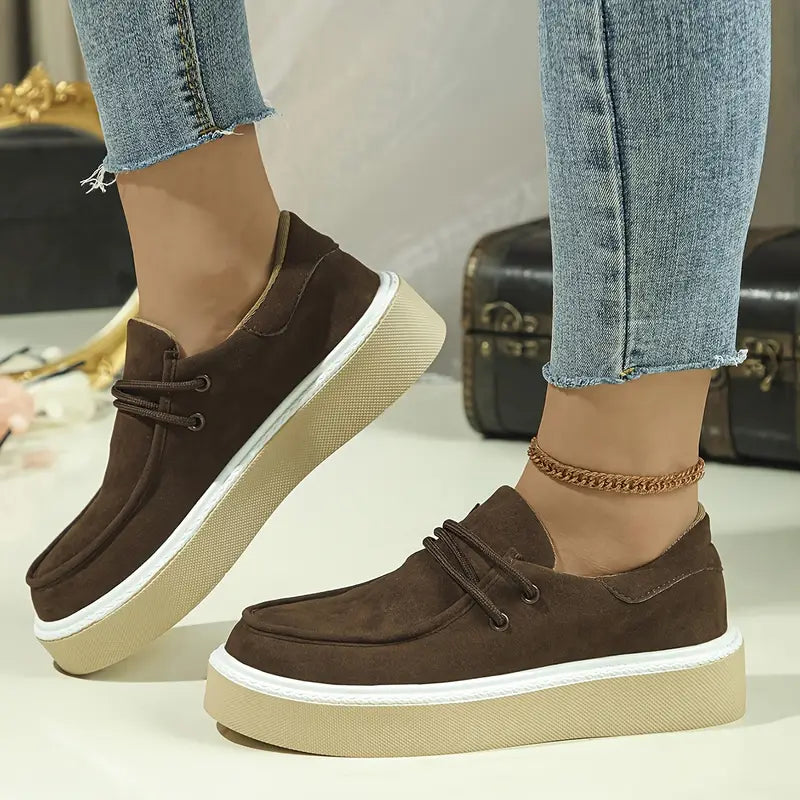 Plateau-Loafer – Bequeme Schnürschuhe mit Weicher Sohle