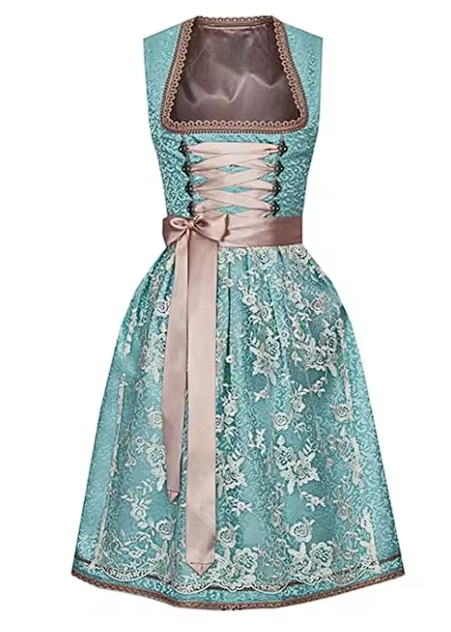 Kleider mit Spitze Schürze Frauen Mittelalterlich Vintage Festival Kostüm