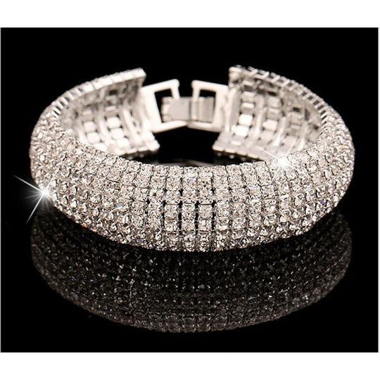 Damen Elegantes Breites Mehrreihiges Hochzeitsgast Armband | Formelle