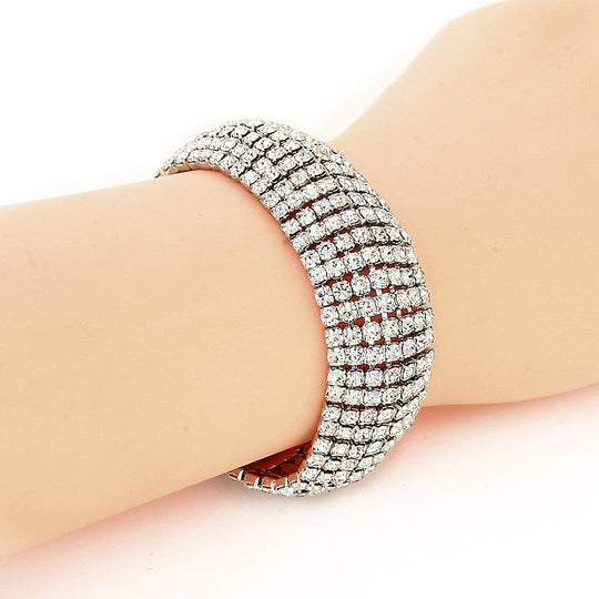 Damen Elegantes Breites Mehrreihiges Hochzeitsgast Armband | Formelle