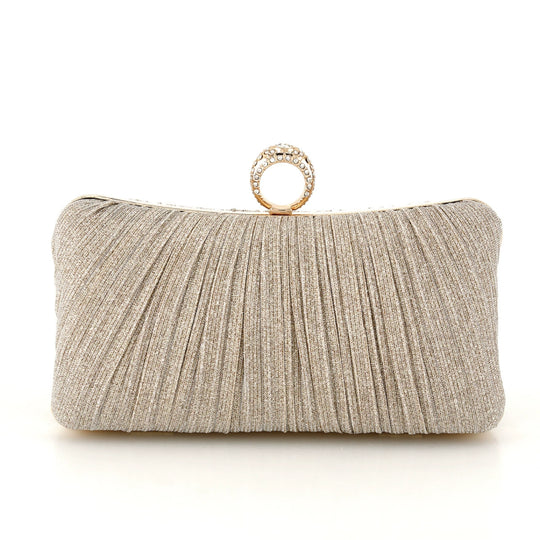 Damen Clutch mit Kettenriemen | Glitzer