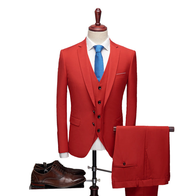 Herren 3-Stück Elegantes Hochzeitsgast Anzug Set | Schlanke Passform