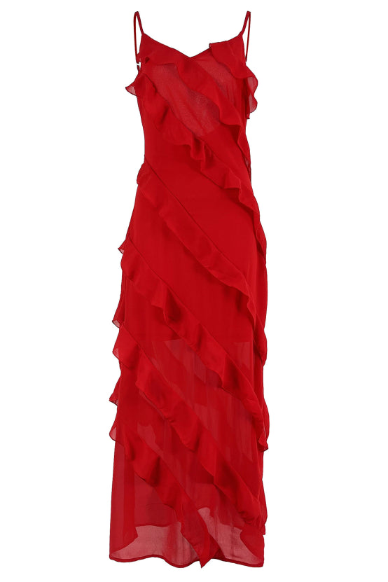 Damen Freizeitkleid In Rot Für Hochzeitsgäst | Maxi