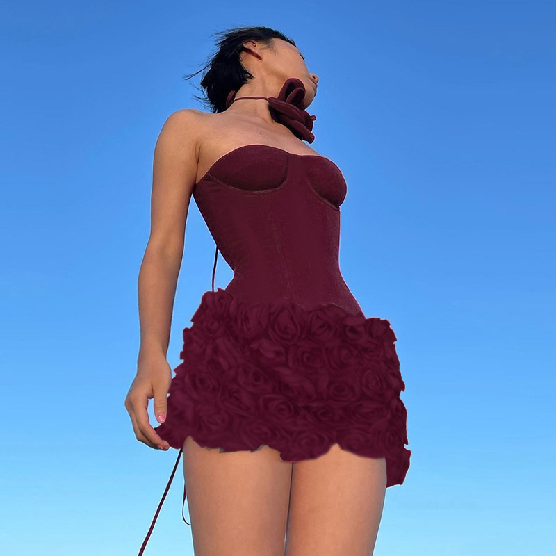 Damen Korsett Kleid In Rot Für Hochzeitsgäst | Mini