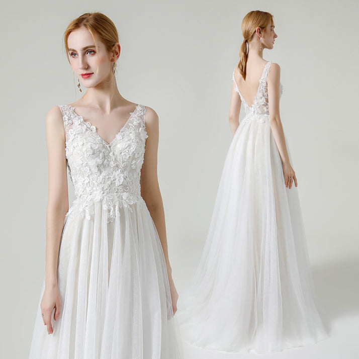 Ärmelloses Weißes Brautkleid Für Damen | Maxi
