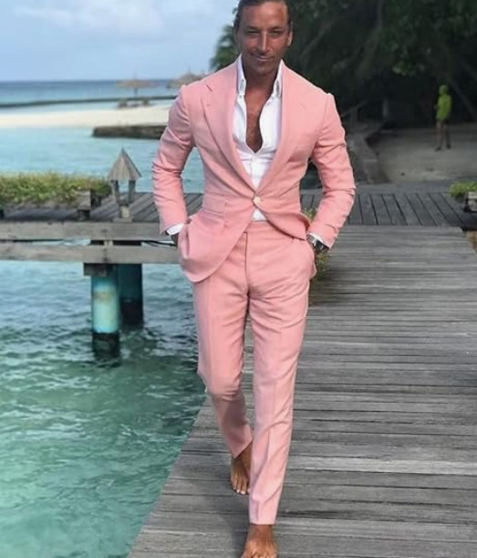Herren Schlanke Passform 2 Stück Hochzeit Gast Anzug Set | Tropisch