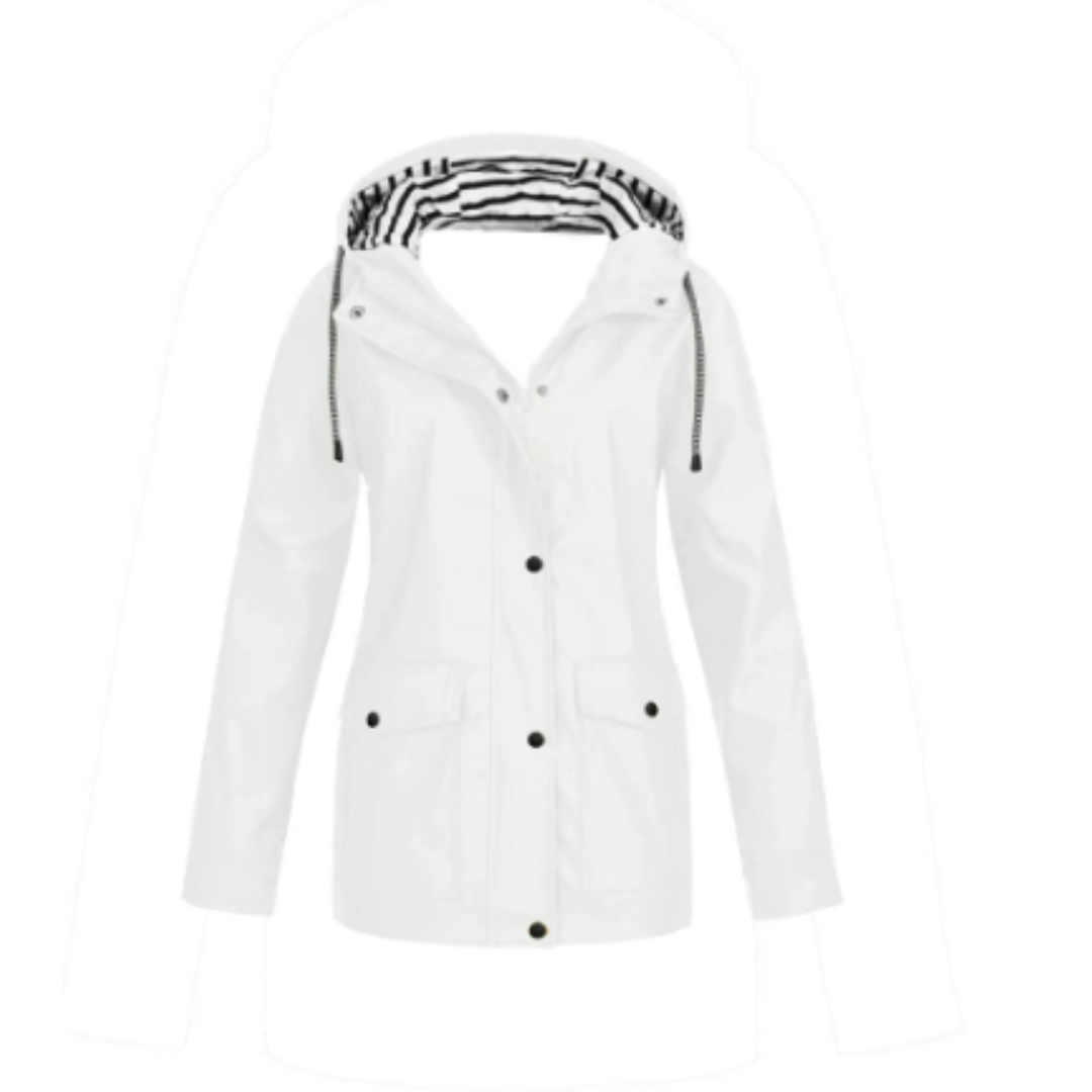 Hellee - Lässiger Langarmmantel mit Kapuze Windbreaker Trenchcoat