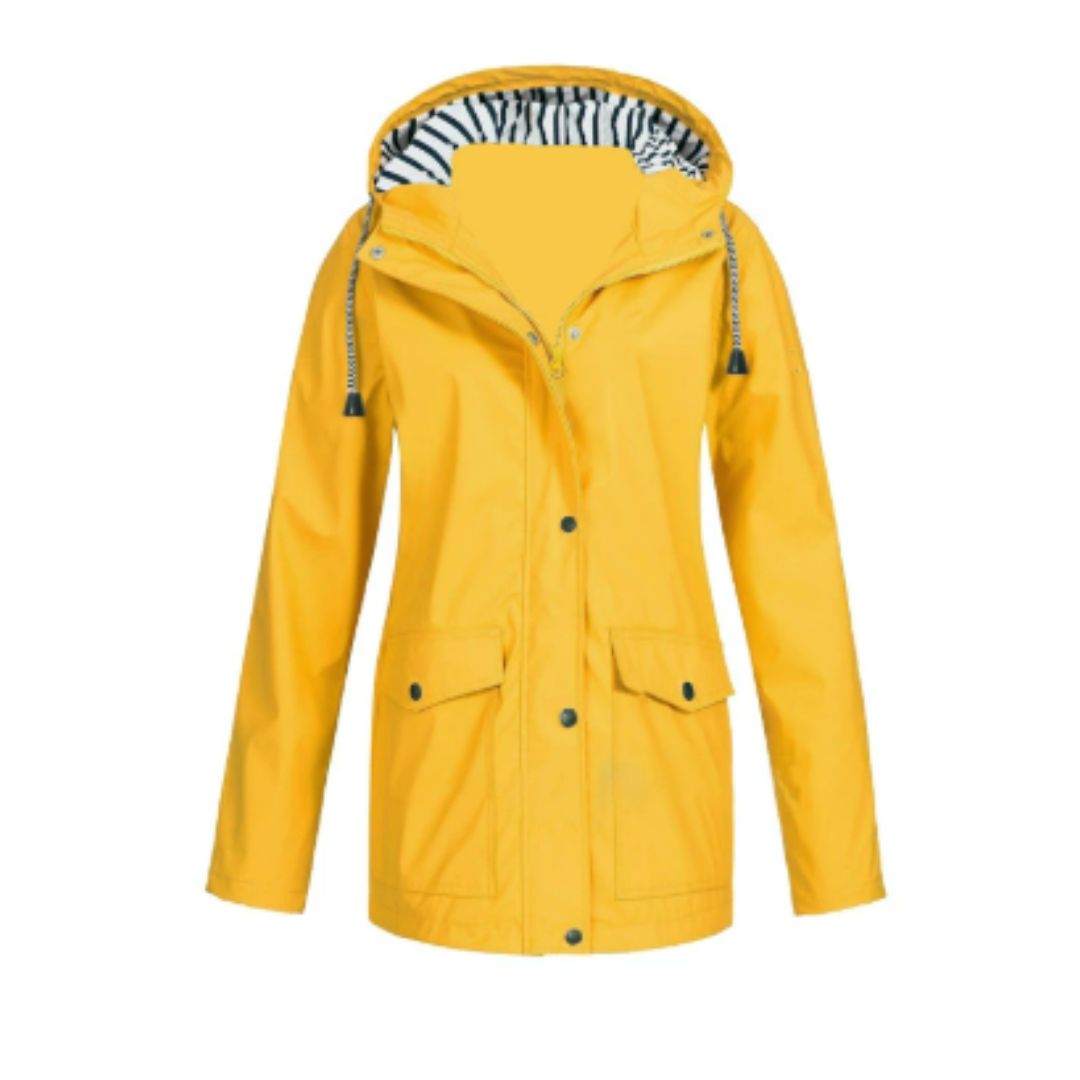 Hellee - Lässiger Langarmmantel mit Kapuze Windbreaker Trenchcoat