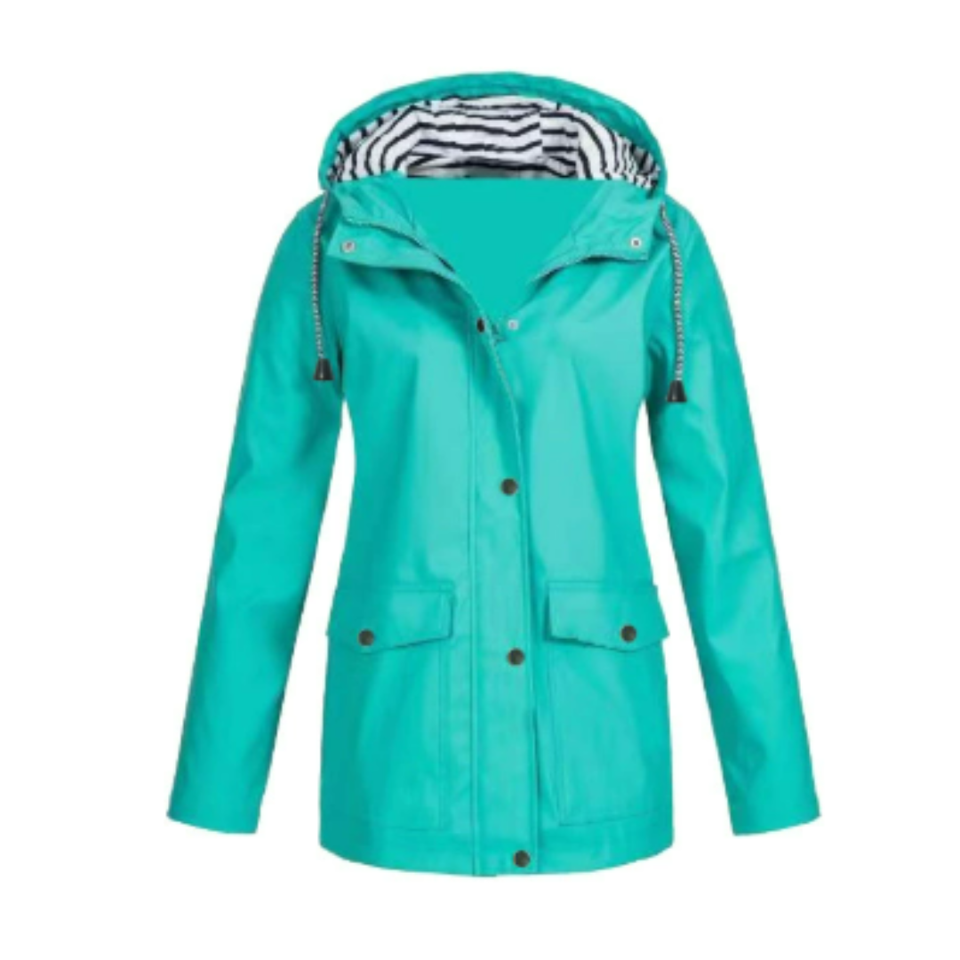 Hellee - Lässiger Langarmmantel mit Kapuze Windbreaker Trenchcoat