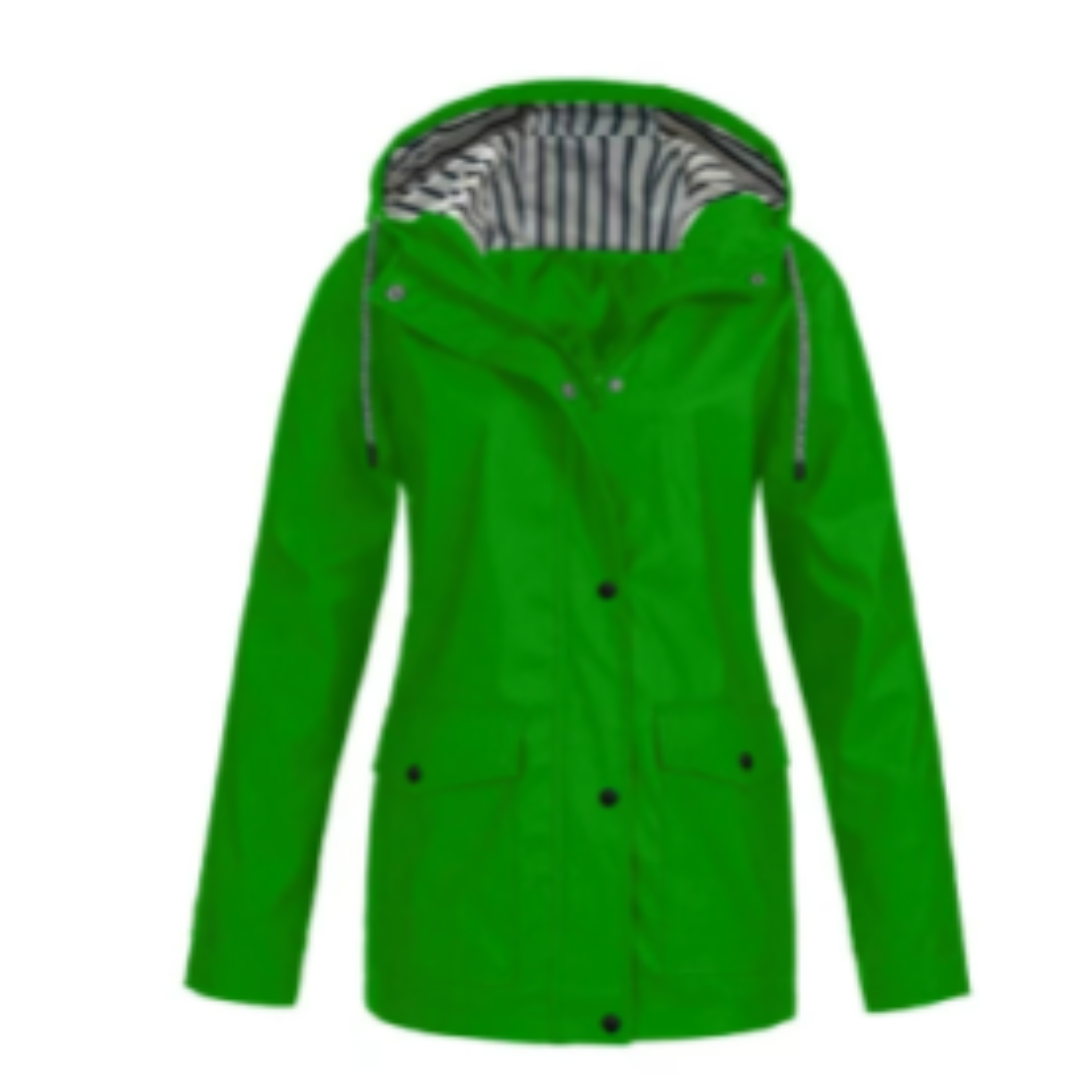 Hellee - Lässiger Langarmmantel mit Kapuze Windbreaker Trenchcoat