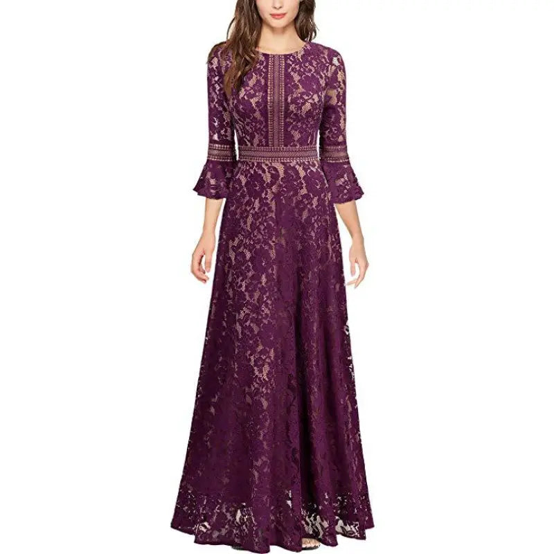 Maxi Partykleid aus kontrastierender Spitze