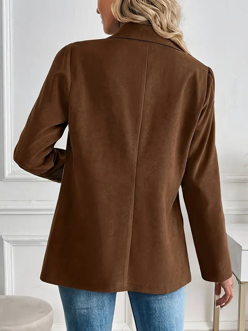 Damenblazer aus Polyester – Eleganter Einreiher mit Langarm