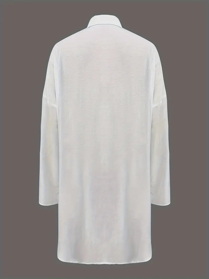Klassisches und schickes Hemdblusenkleid mit einfarbigem Reverskragen