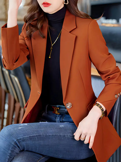 Eleganter Blazer mit Reverskragen, Langarm für Büro & Arbeit