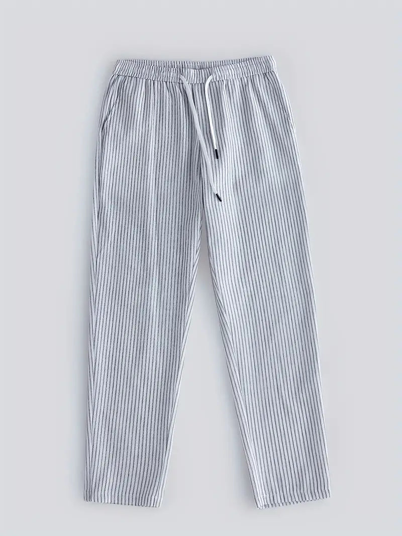 Herren Baumwollmix Hosen – Regular Fit mit Streifenmuster