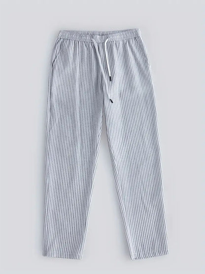 Herren Baumwollmix Hosen – Regular Fit mit Streifenmuster