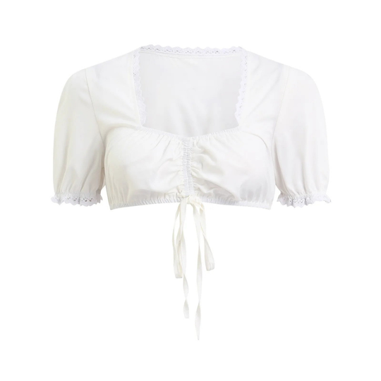 Damen Rüschenkragen Kurzarm Oktoberfest Dirndl Bluse | 2025
