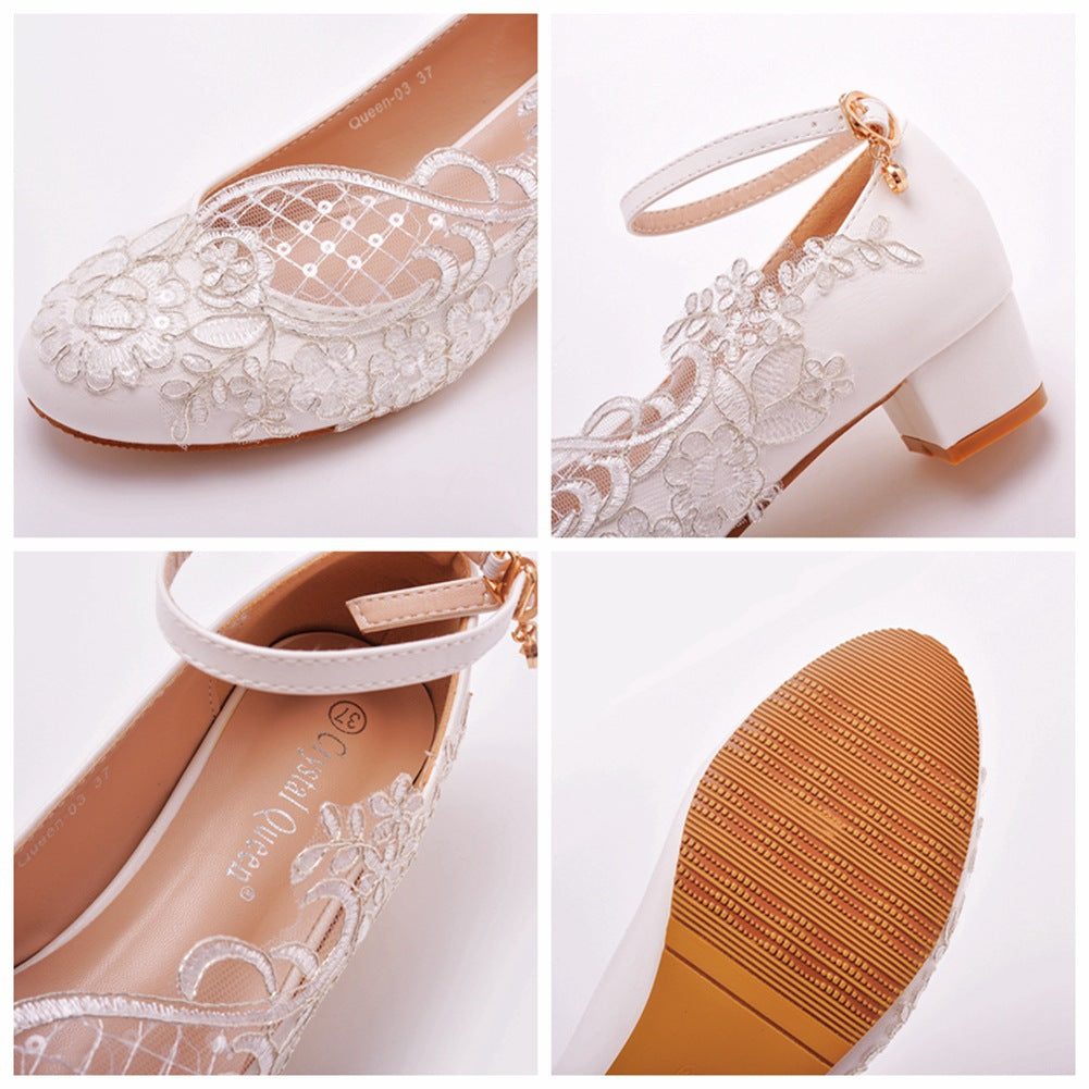 Damen Knöchelwickel Hochzeit Gast High Heels | Runde Zehe
