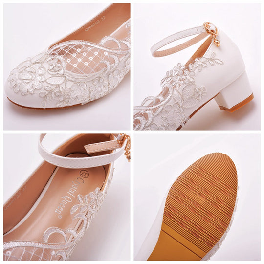Damen Knöchelwickel Hochzeit Gast High Heels | Runde Zehe