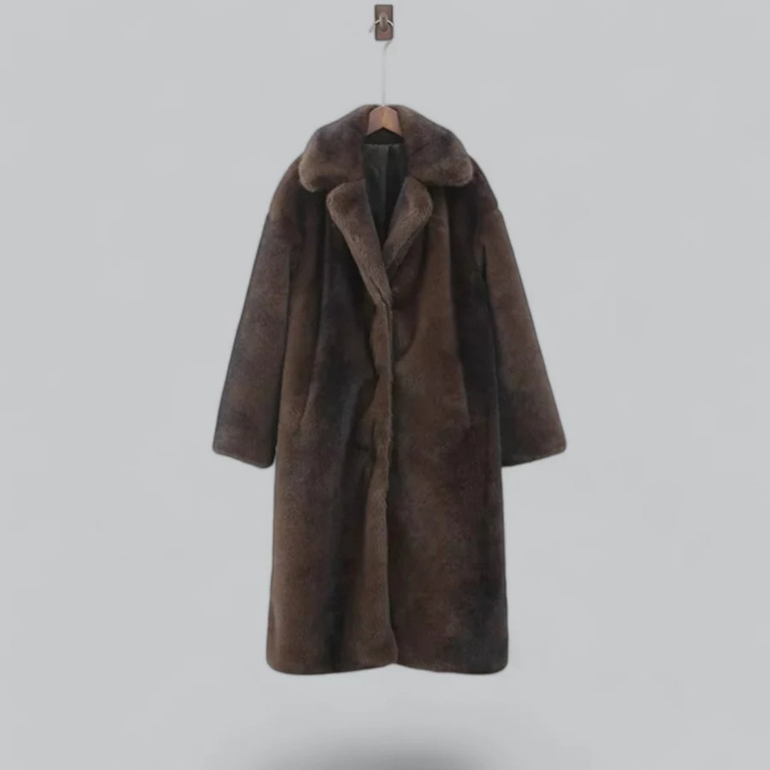 Damen Winter Langer Trench Mantel | Braun