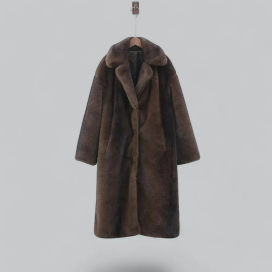 Damen Winter Langer Trench Mantel | Braun