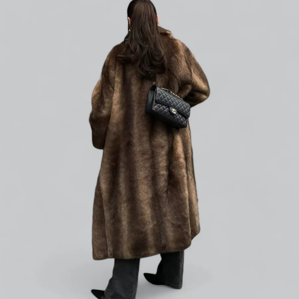 Damen Winter Langer Trench Mantel | Braun