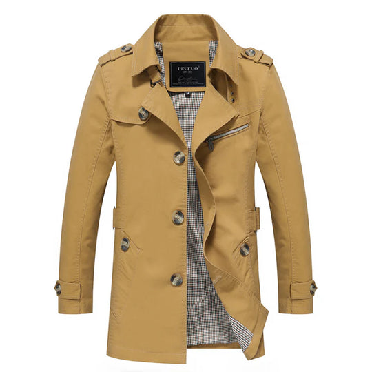 Langer Trenchcoat für Herren | Zweireihig