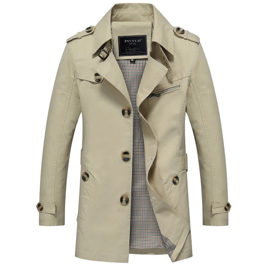 Langer Trenchcoat für Herren | Zweireihig
