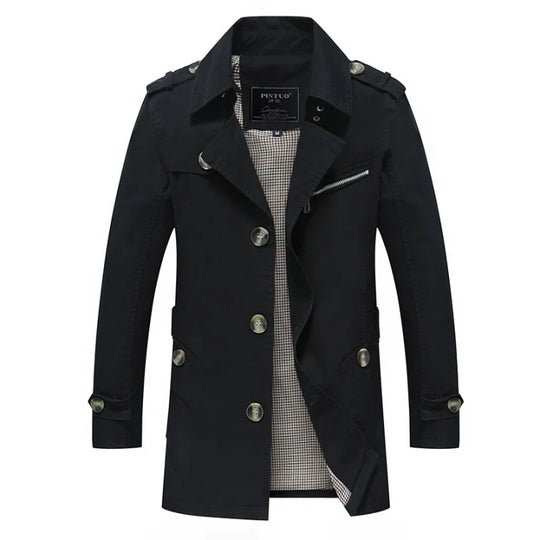 Langer Trenchcoat für Herren | Zweireihig