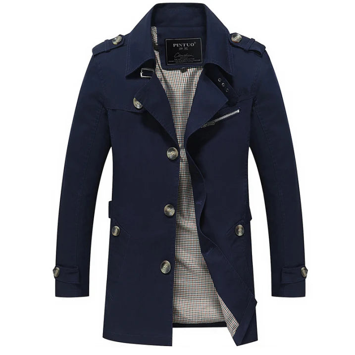 Langer Trenchcoat für Herren | Zweireihig
