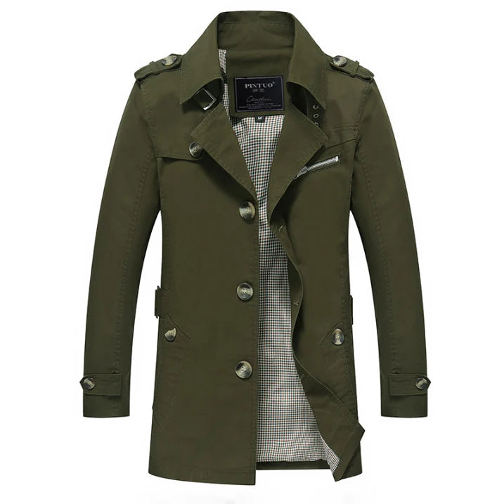 Langer Trenchcoat für Herren | Zweireihig
