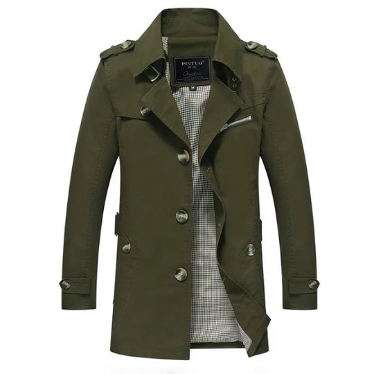 Langer Trenchcoat für Herren | Zweireihig