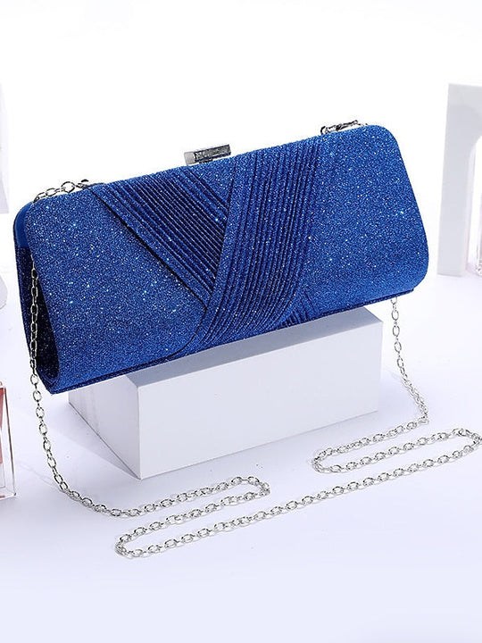 Damen Clutch mit Kettenriemen | Glitzer