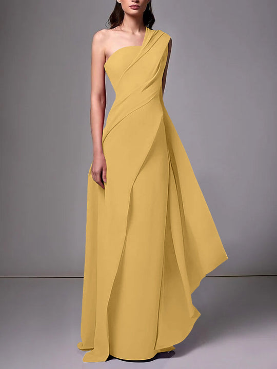 Damen Ein Schulter Ballkleid | Maxi