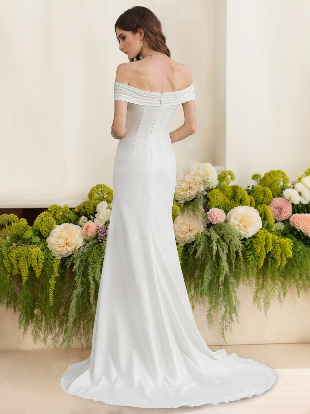 Weißes Brautkleid Im Meerjungfrauen Stil Für Damen | Maxi