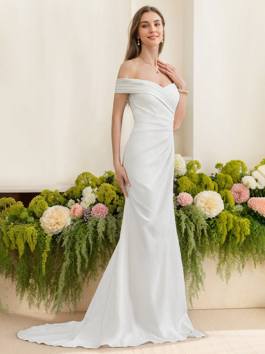 Weißes Brautkleid Im Meerjungfrauen Stil Für Damen | Maxi