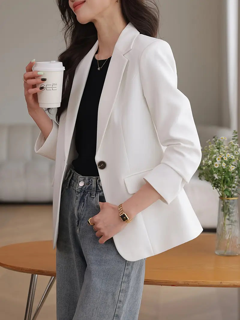 Eleganter Blazer – Formelle Mode, Langarm, Maschinenwaschbar
