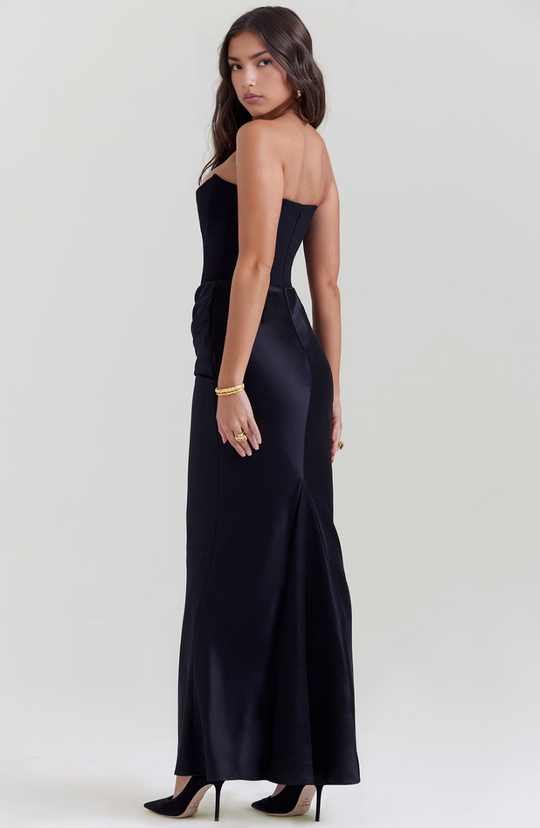 Damen Modernes Trägerloses Hochzeitsgast Kleid | Maxi