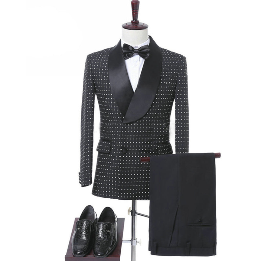 Herren Tupfen 2 Stück Hochzeit Gast Anzug Set | Klassisch