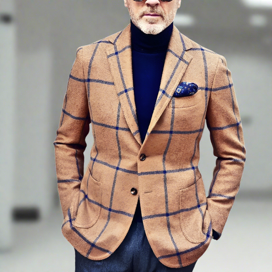 Stilvoller Karierter Blazer Für Herren | Formell